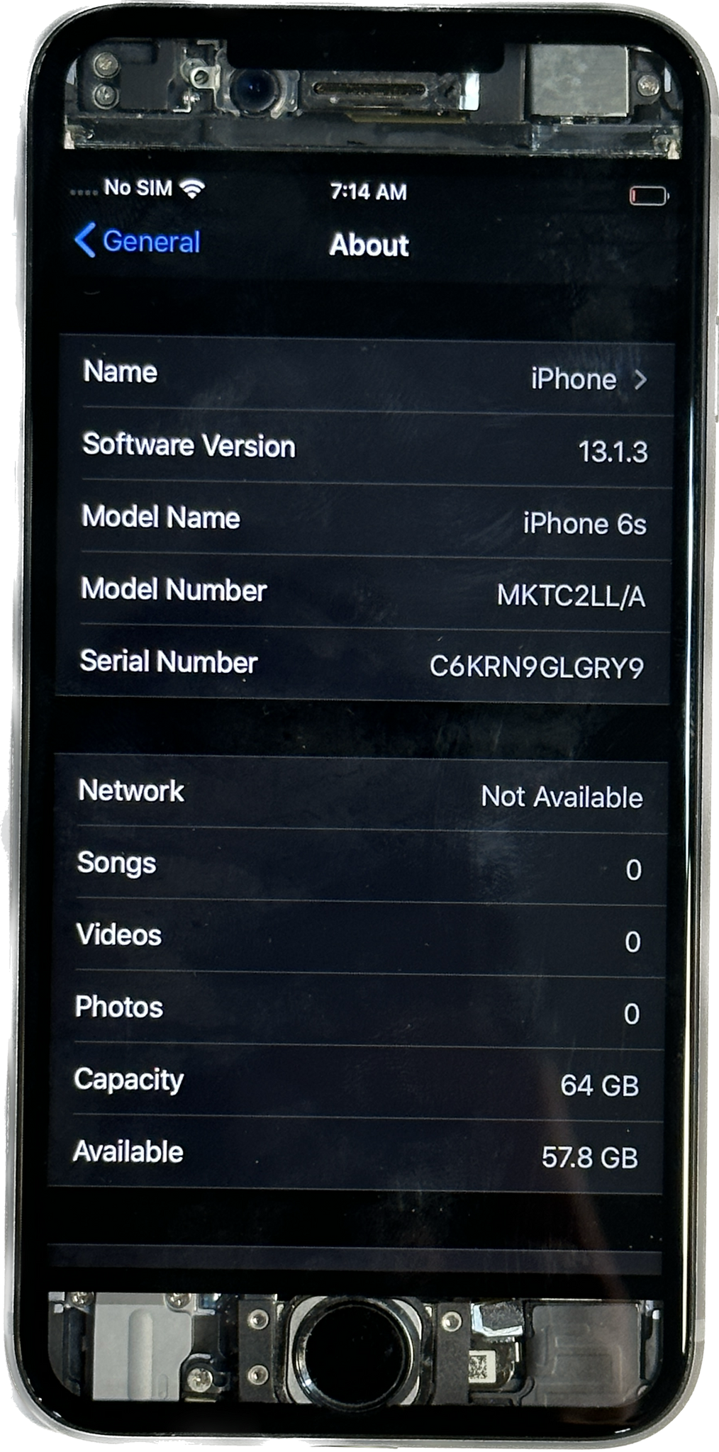 Apple iPhone 6s Custom Refurbished Transparent Space Gray 64GB