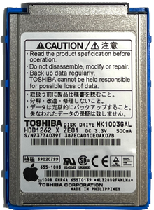 10GB Toshiba MK1003GAL 50-Pin IDE Thin HDD Hard Drive for Apple iPod Classic 1st & 2nd Generation