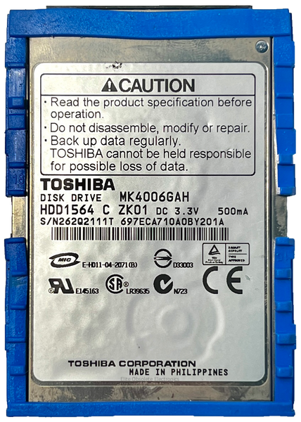 Original 40GB Toshiba MK4006GAH 50-Pin IDE Thick HDD Hard Drive Original 40GB Toshiba MK4006GAH 50-Pin IDE Thick HDD Hard Drive