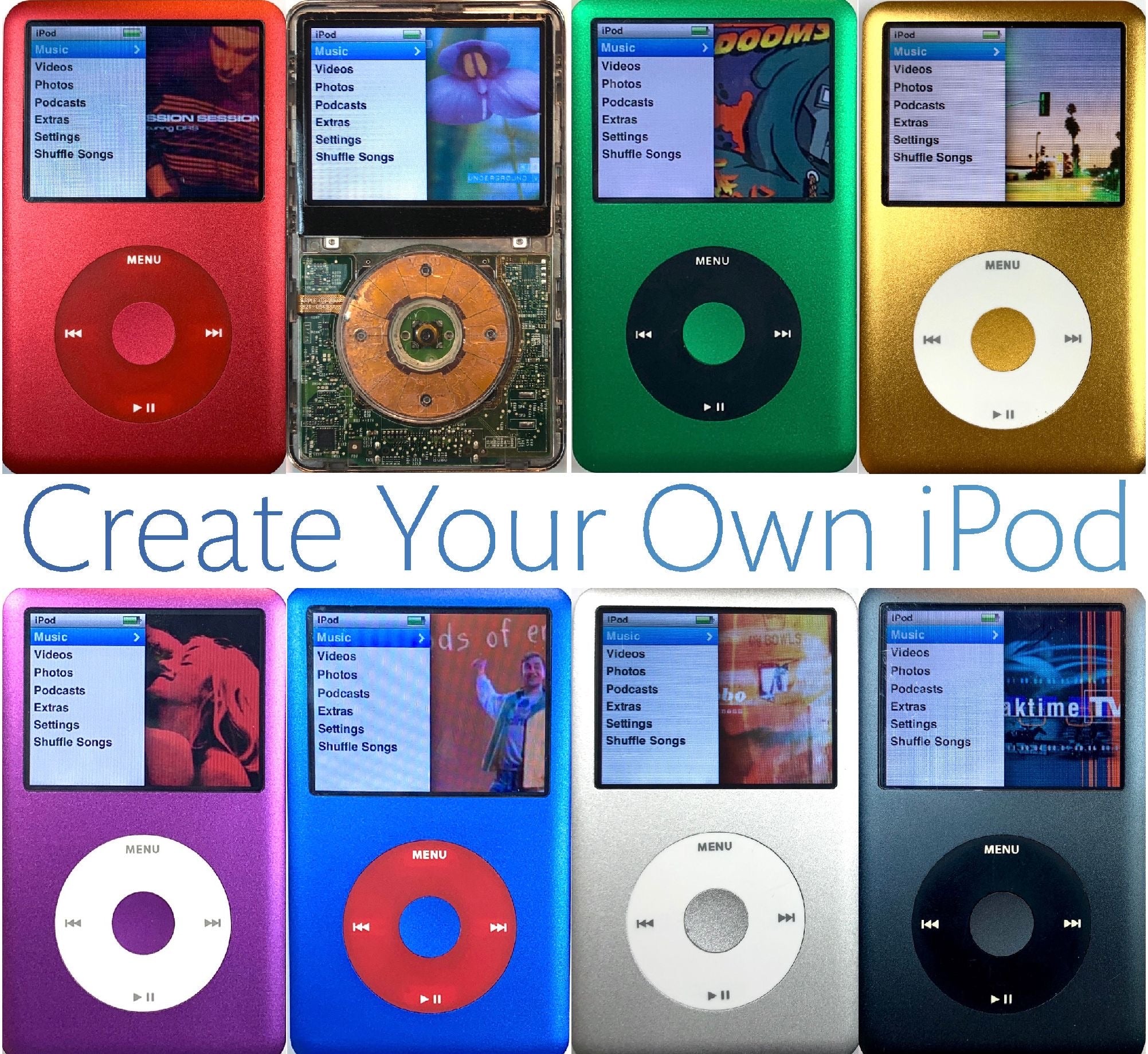Create Your Own iPod Classic 6th 7th Generation Tarkan iFlash SD Card 2000mah 3000mah 3800mah