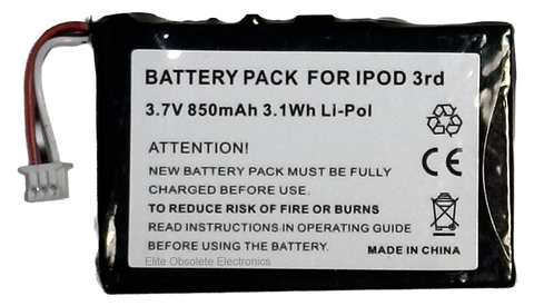 850mah Li-Poly Replacement Battery for Apple iPod Classic 3rd Generation