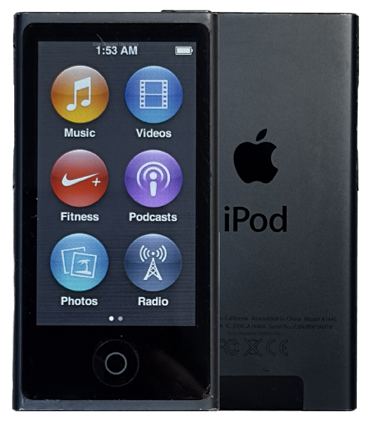 Refurbished Apple iPod Nano 7th Generation 16GB Slate Black MD481LL/A A1446 New Battery