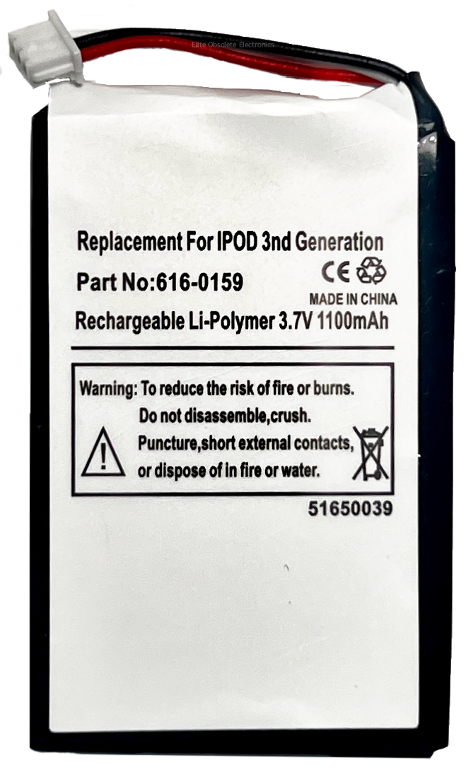 1100mah Replacement Battery for Apple iPod Classic 3rd Generation