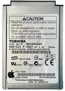 40GB Toshiba MK4004GAH 50-Pin IDE Thick Dual-Platter HDD Hard Drive for Apple iPod Classic 3rd Generation