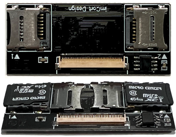 Compact Dual MicroSD SD Card ZIF 40-Pin Adapter